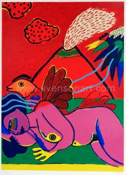   - Femme à l’oiseau et au volcan