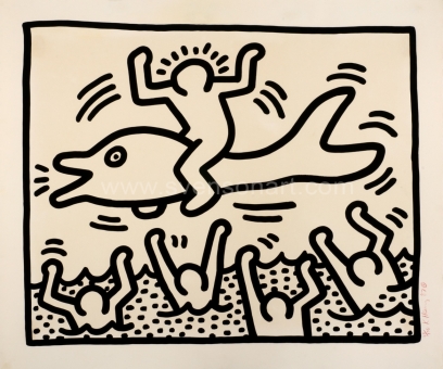 Haring Keith - Man on dolphin