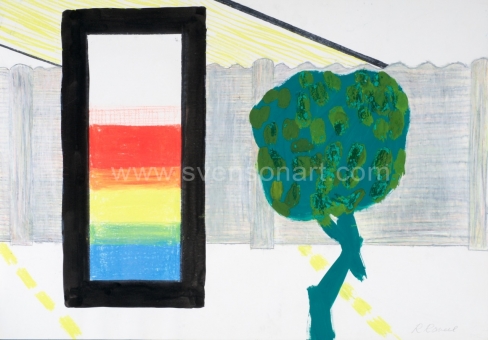 Raveel Roger - Muurtje, boompje en de drie primaire kleuren