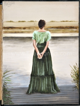 Deglin Bart - Portrait of a woman (green dress)