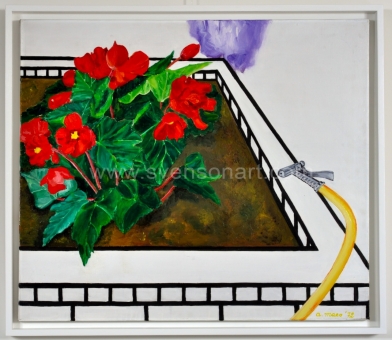 Maes  Agnes - Begonia in bloembak met tuinslang