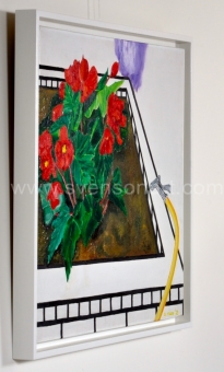 Maes  Agnes - Begonia in bloembak met tuinslang