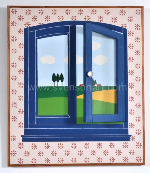 Willaert Joseph - Blauw venstertje met openstaand raampje