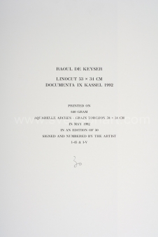 De Keyser Raoul - Linocut Documenta IX Kassel