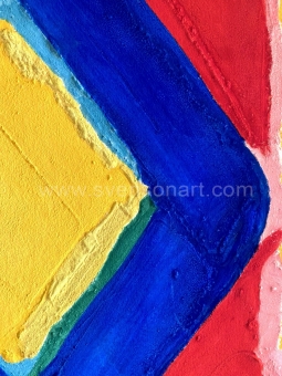 Bogart Bram - Geel in blauwe ruit op rood