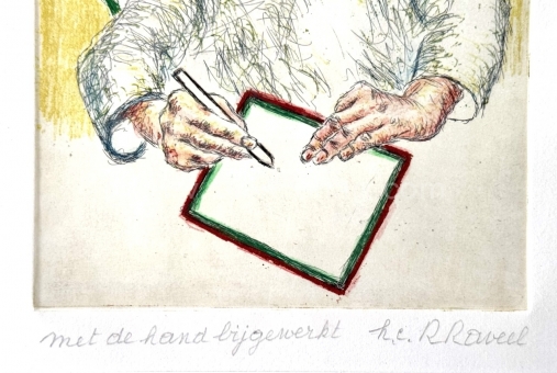 Raveel Roger - Tegenover het vlak (handingekleurd)