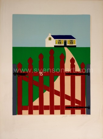 Willaert Joseph - Rood hekken met huisje in achtergrond