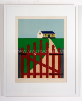 Willaert Joseph - Rood hekken met huisje in achtergrond