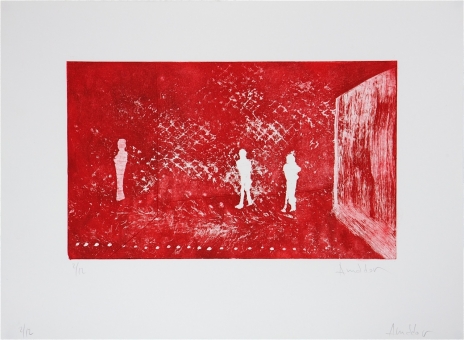   - Figures in red room